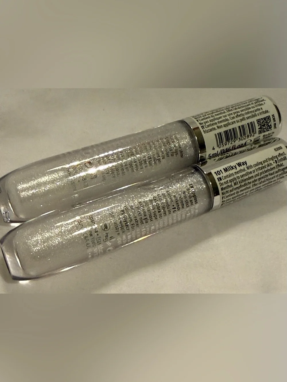 NEW Essence Extreme Shine Plumping, Clear Shimmer Lip Gloss Duo, vegan